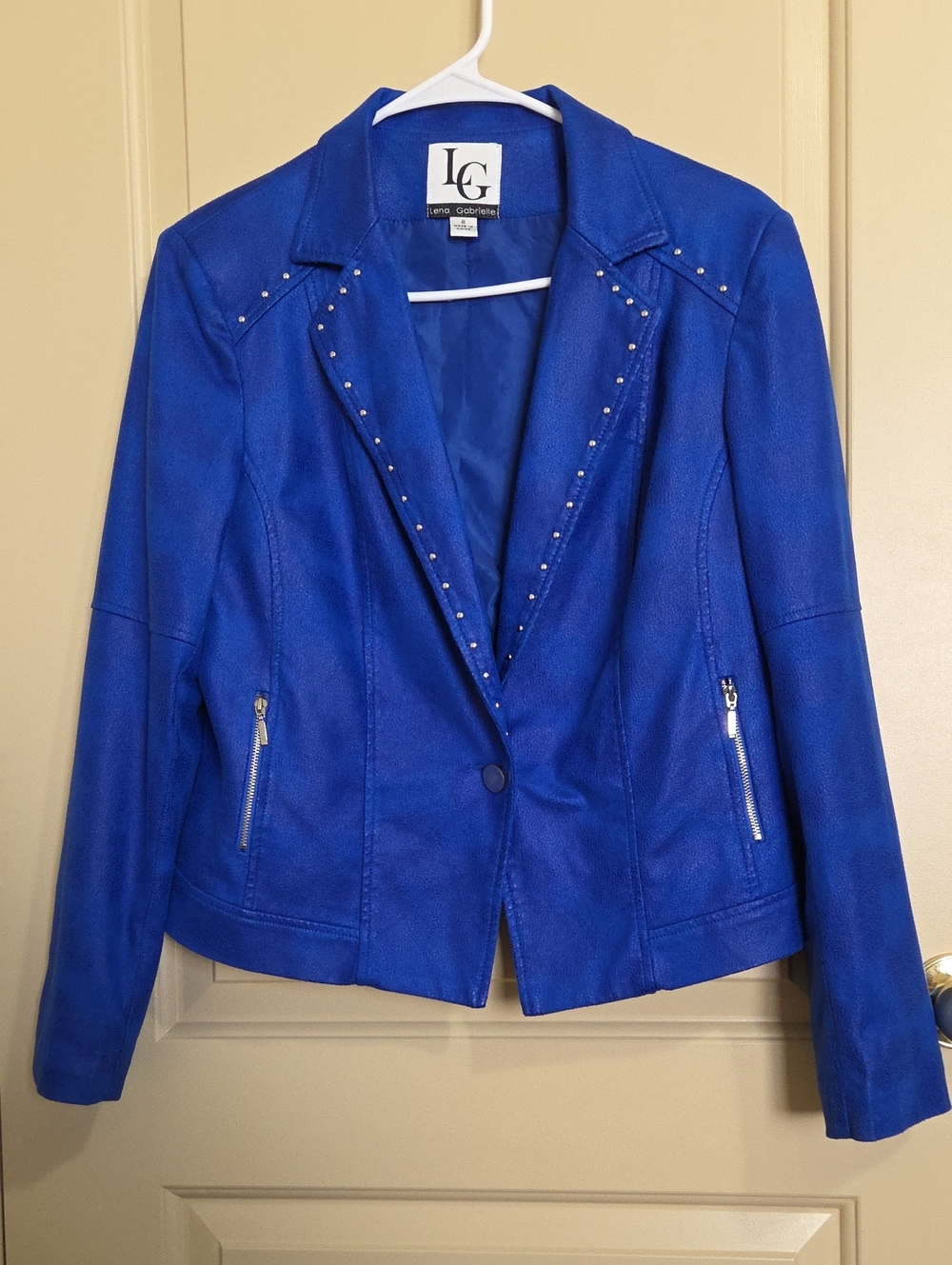 Lena Gabrielle Royal Blue Studded Women's Jacket
